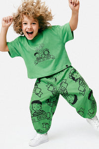40Th Anniversary Printed Poplin Pant Green