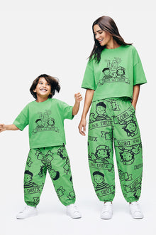40. Jubiläum Erwachsen Bedruckte Poplin-Hose Grün