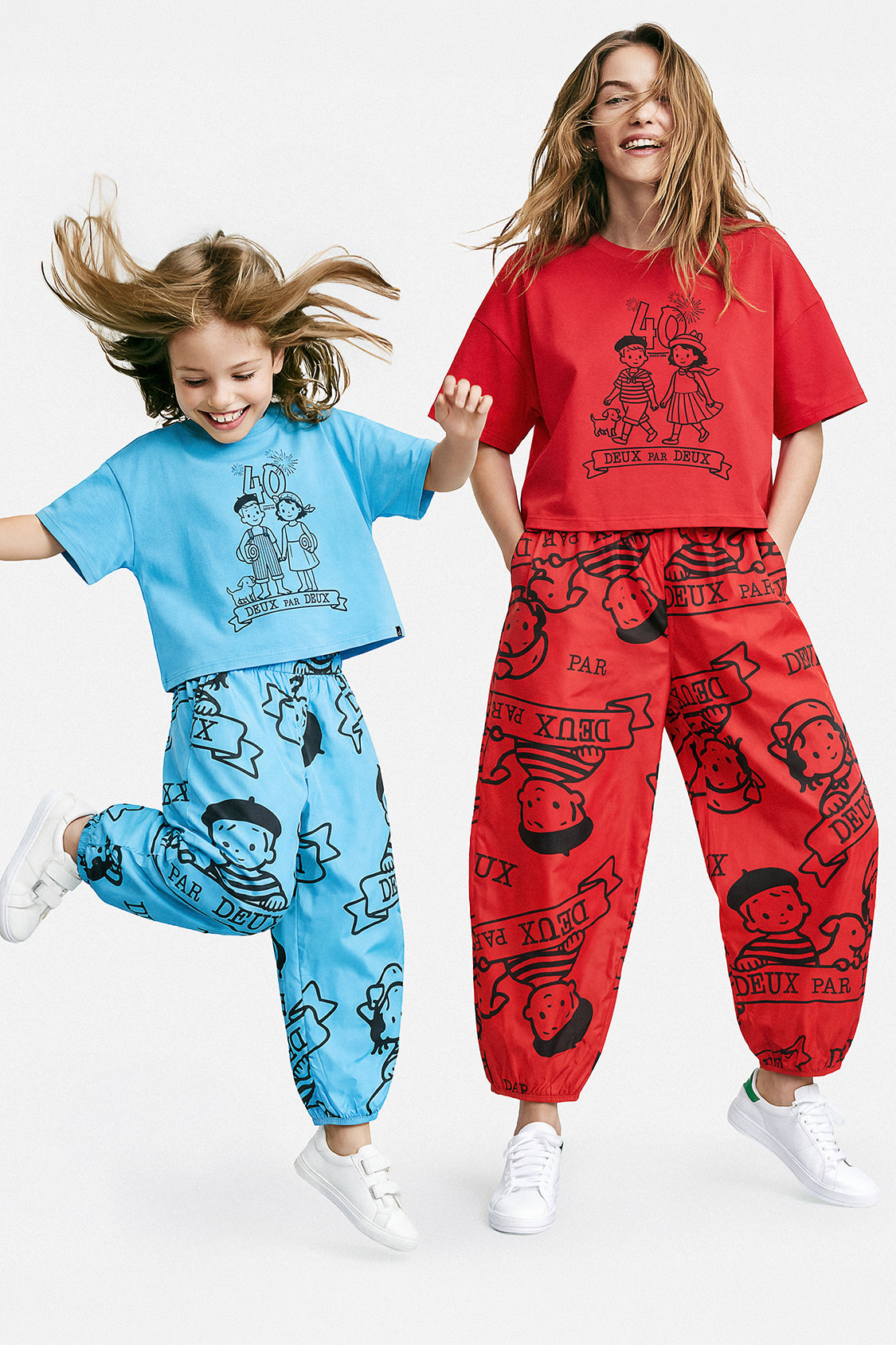 T-shirt graphique boxy adulte 40e anniversaire rouge coquelicot
