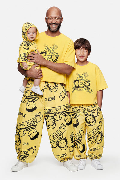 T-shirt graphique boxy adulte 40e anniversaire jaune miel