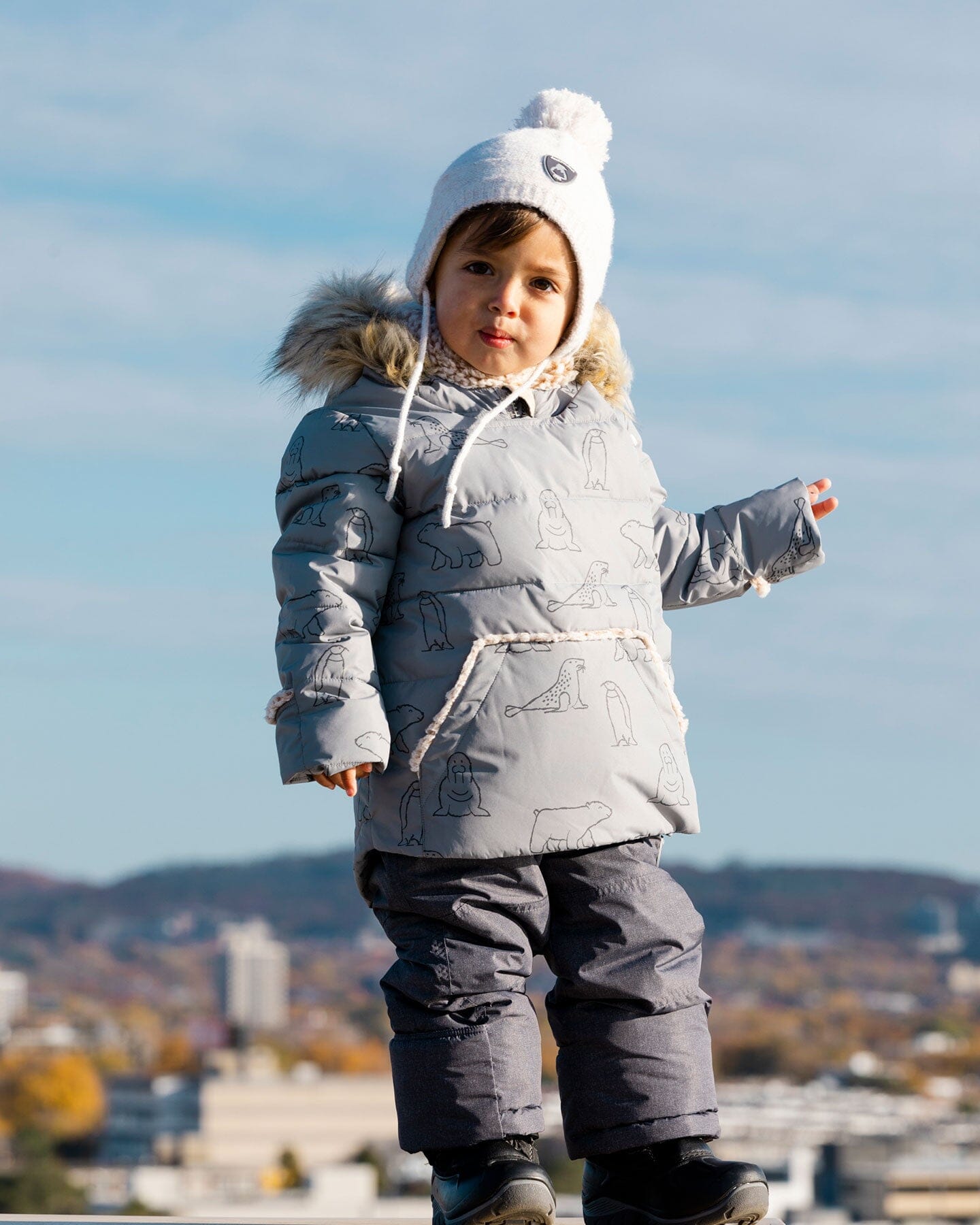 Baby 2025 snowsuit grey