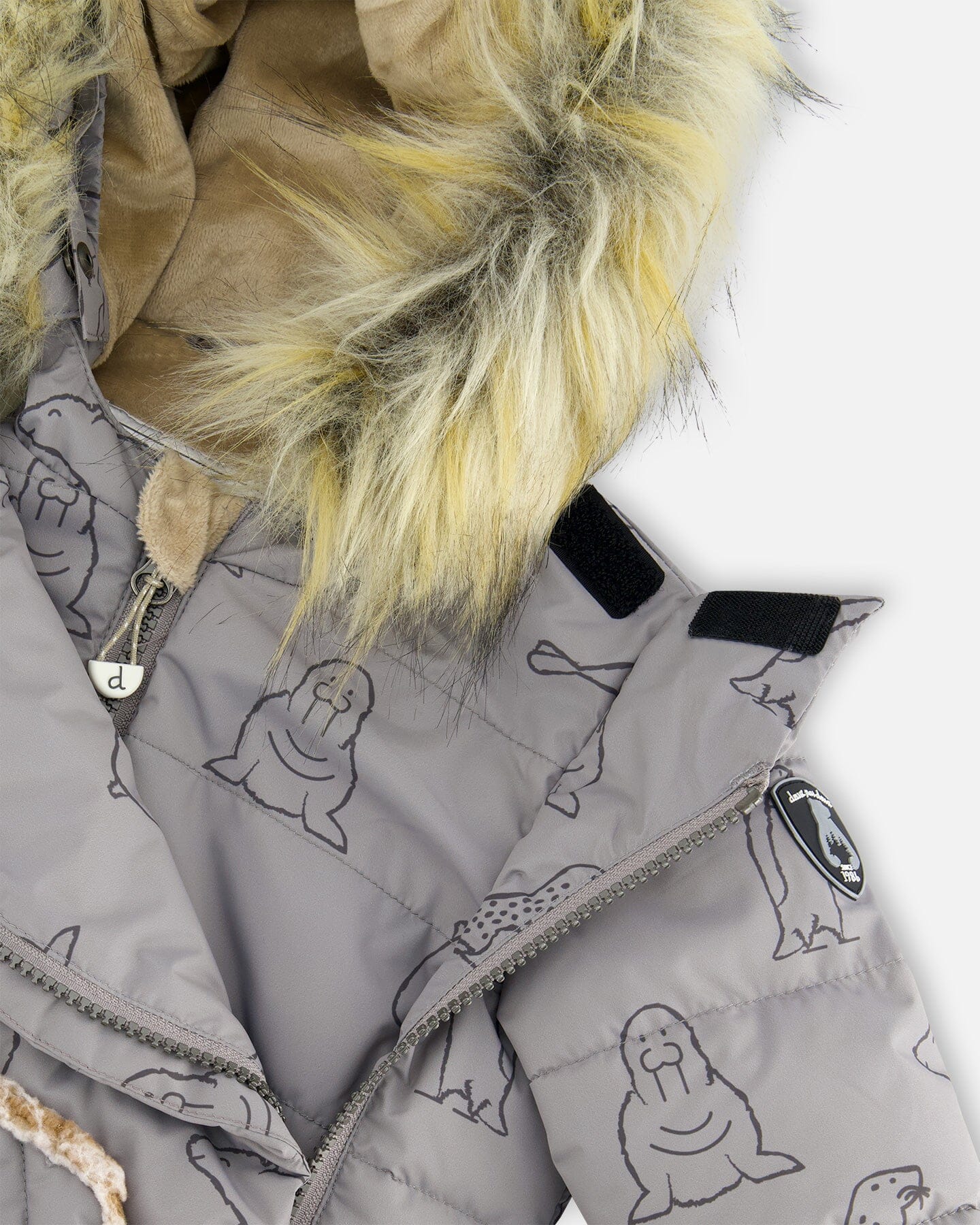 Two Piece Baby Snowsuit Grey With Arctic Friends Print Snowsuits Deux par Deux 