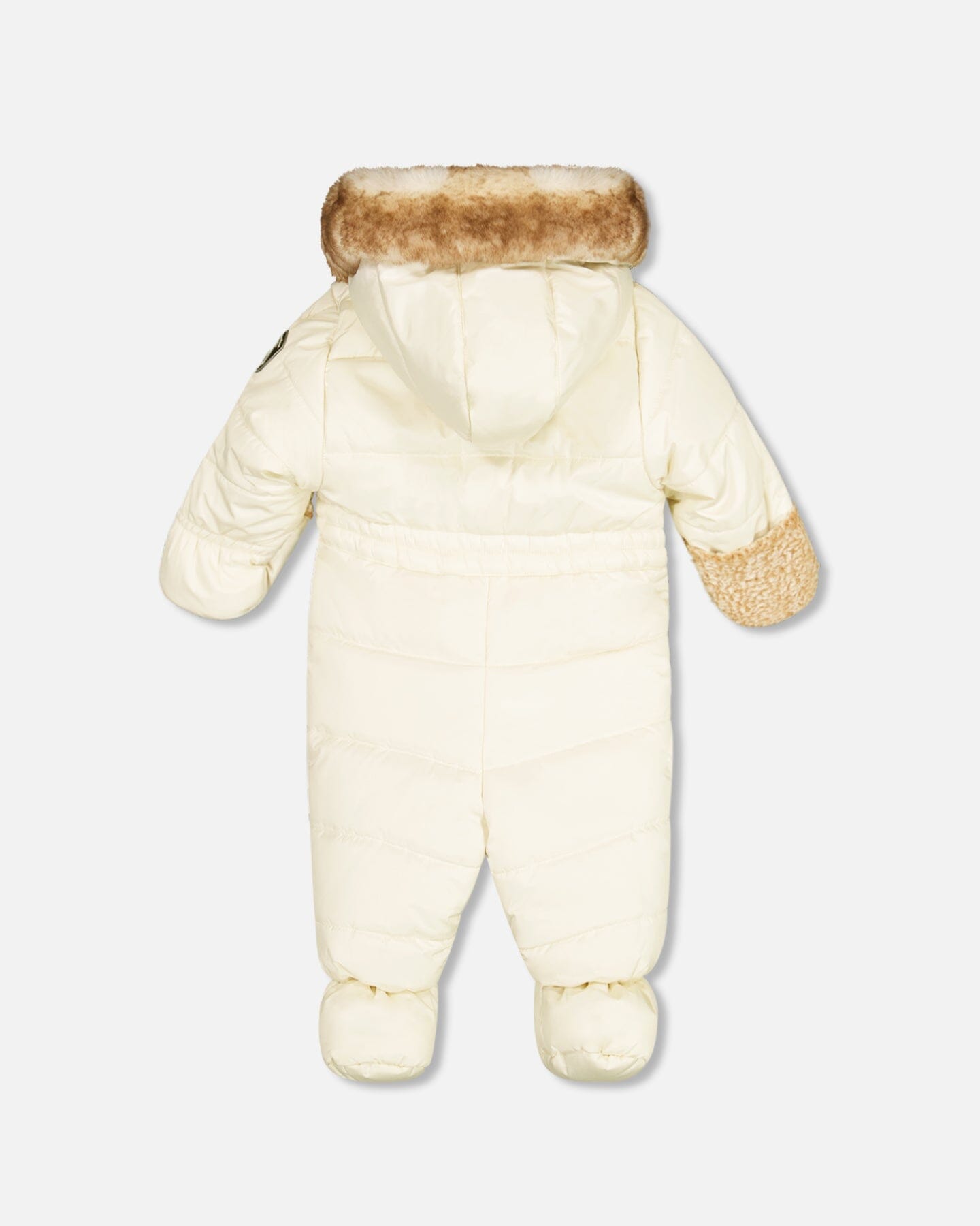 One Piece Baby Car Seat Snowsuit Champagne White Snowsuits Deux par Deux 