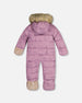 One Piece Baby Car Seat Snowsuit With Lilac Forest Friends Print Snowsuits Deux par Deux 