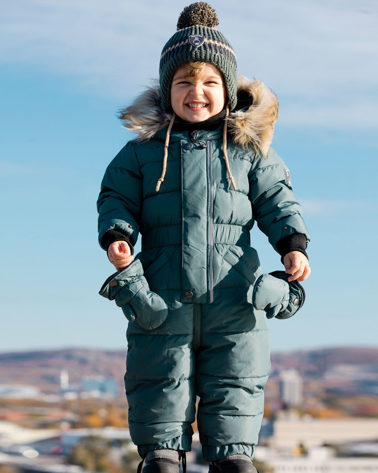 Baby snowsuit clearance with removable feet