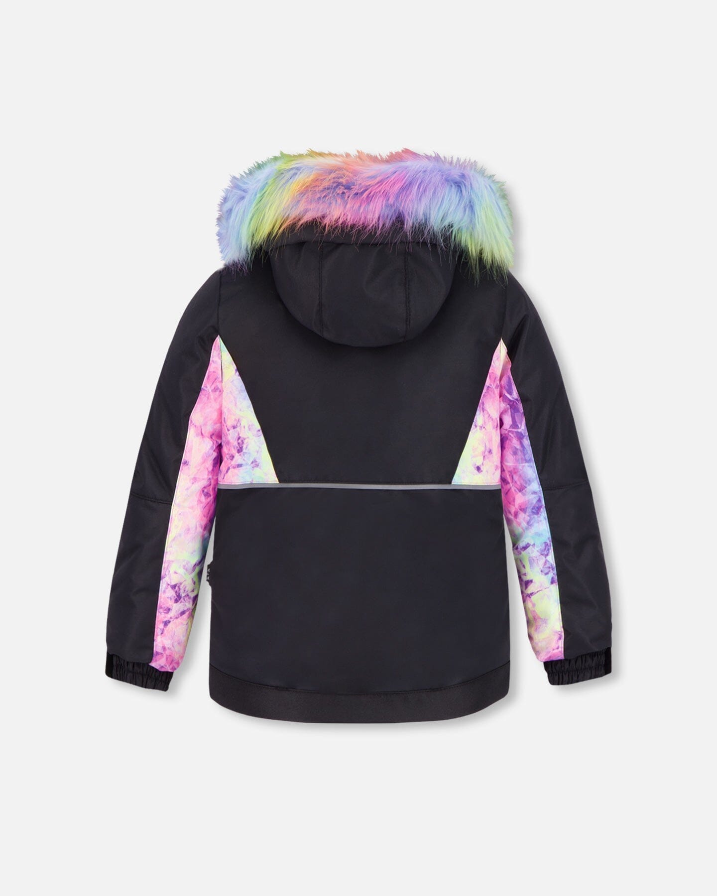 Two Piece Snowsuit Black With Frosted Rainbow Print Snowsuits Deux par Deux 