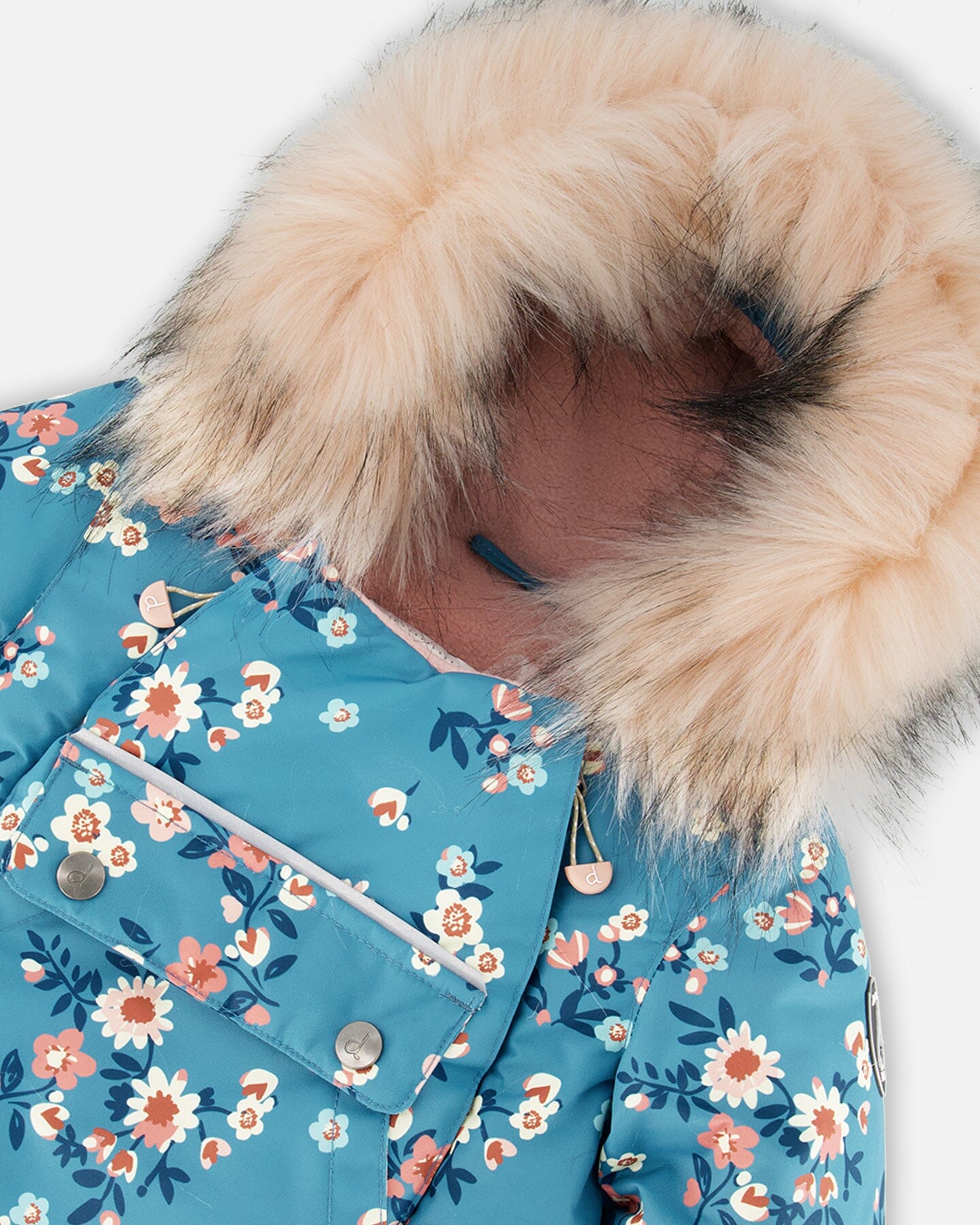 One Piece Baby Car Seat Snowsuit With Spring Flower Print Snowsuits Deux par Deux 