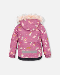 Two Piece Snowsuit Golden Oak With Cat Print Snowsuits Deux par Deux 