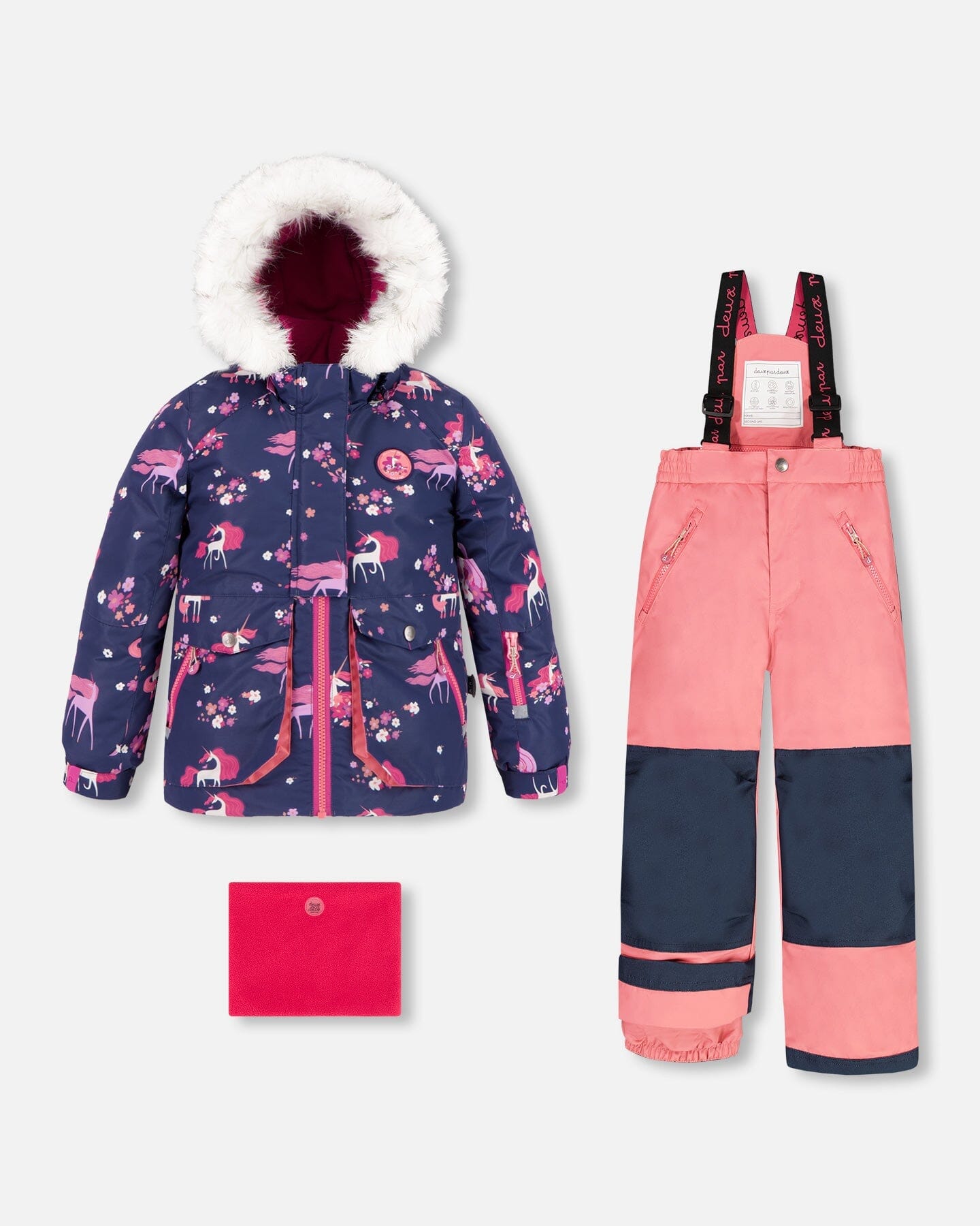 Two Piece Snowsuit Rose With Unicorns In The Wind Print - F10K805_670