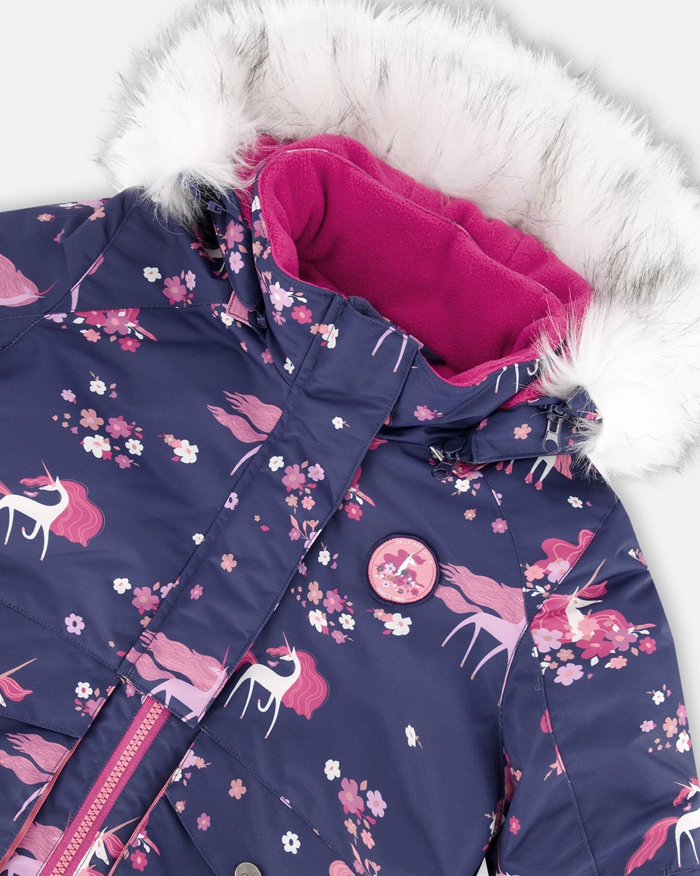 Two Piece Snowsuit Rose With Unicorns In The Wind Print - F10K805_670