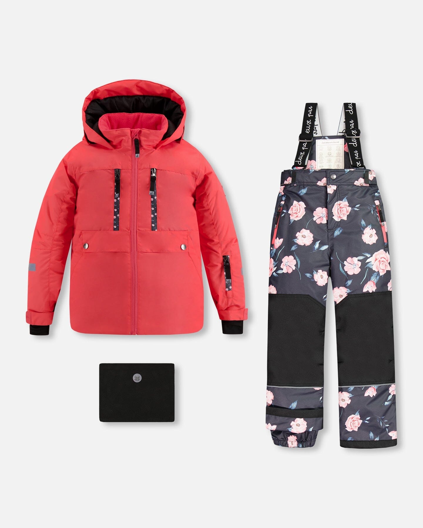 Teknik Two Piece Snowsuit Coral With Roses Print - F10L811_010