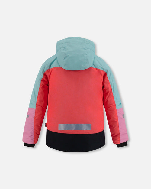 Teknik Two Piece Snowsuit Aqua, Coral, Orchid Colorblock - F10L811_999