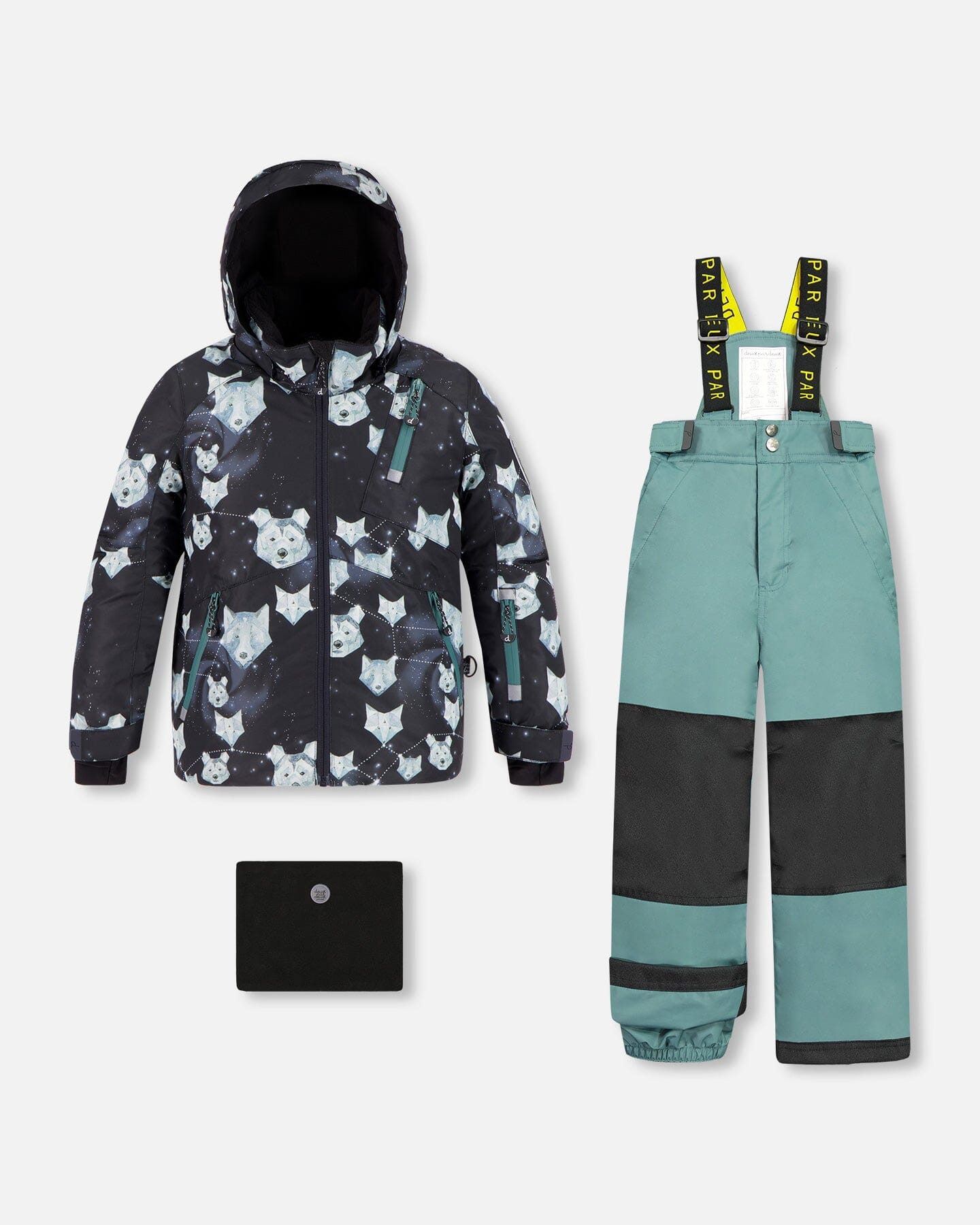 Two Piece Snowsuit Pine Green With Big Dipper Print - F10N806_388