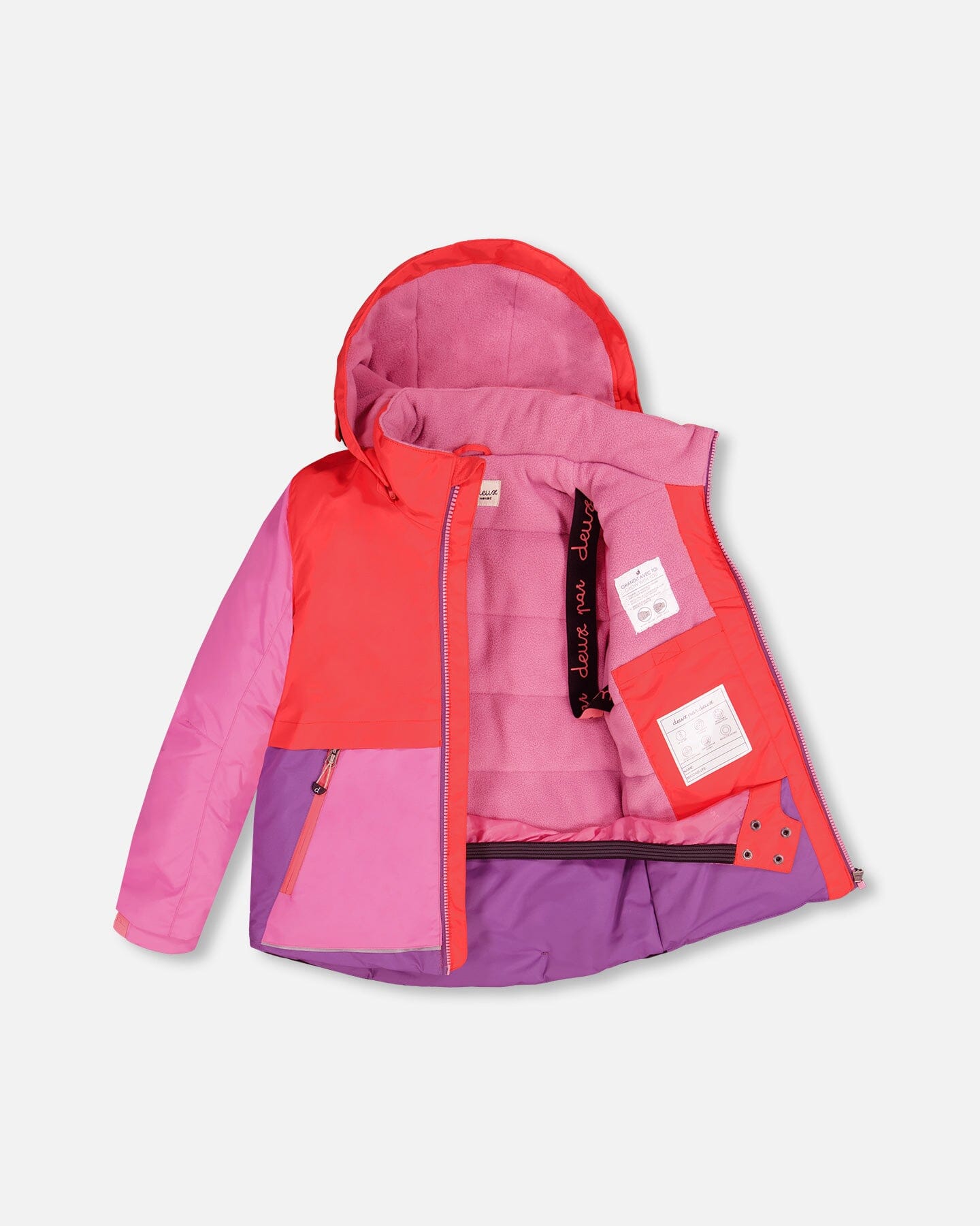 Two Piece Snowsuit Pink Lilac With Geode Print Snowsuits Deux par Deux 