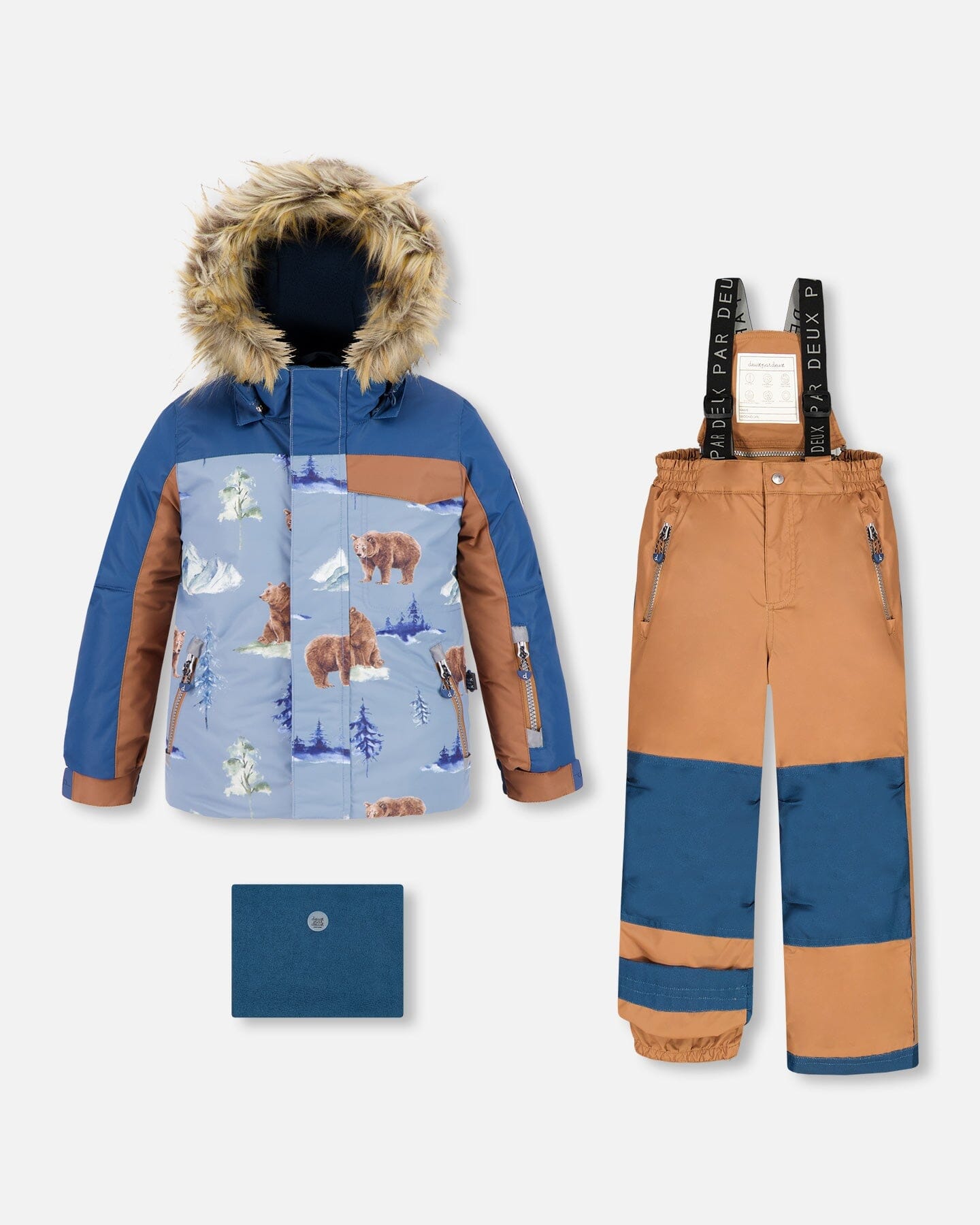 Two Piece Snowsuit Chocolate With Bear Print - F10Q808_180