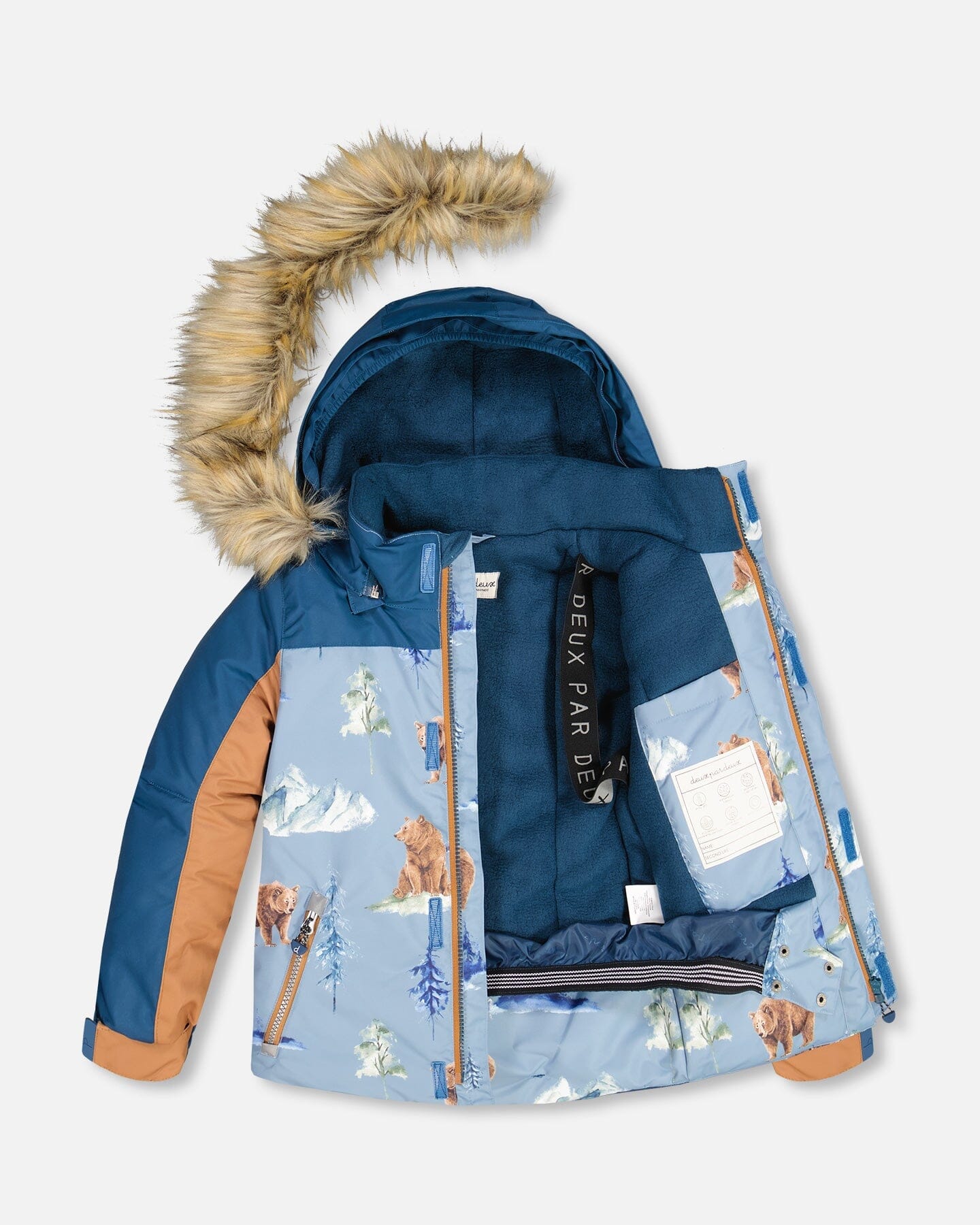Two Piece Snowsuit Chocolate With Bear Print - F10Q808_180
