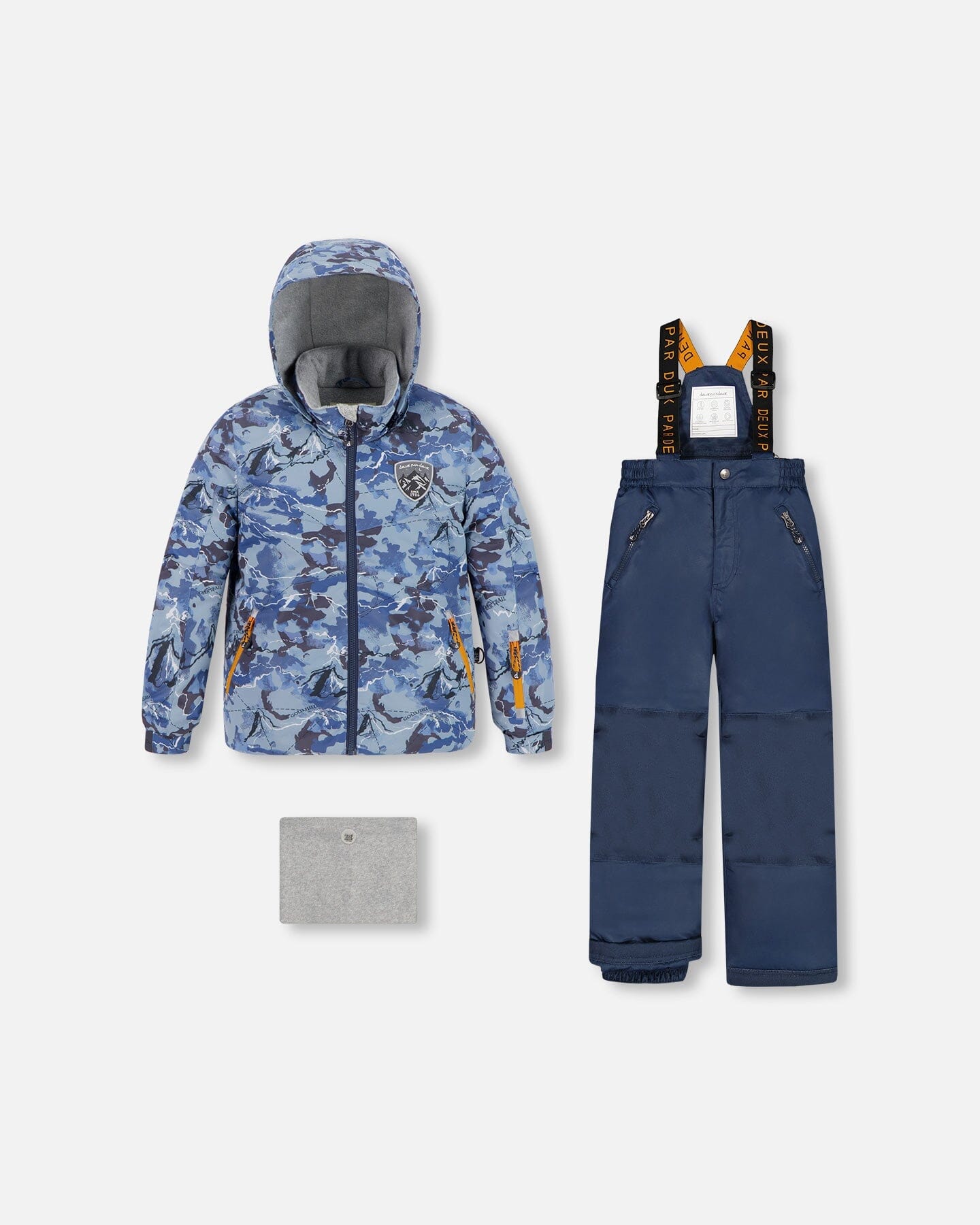 Two Piece Snowsuit Teal Blue With Mountain Print - F10R807_499