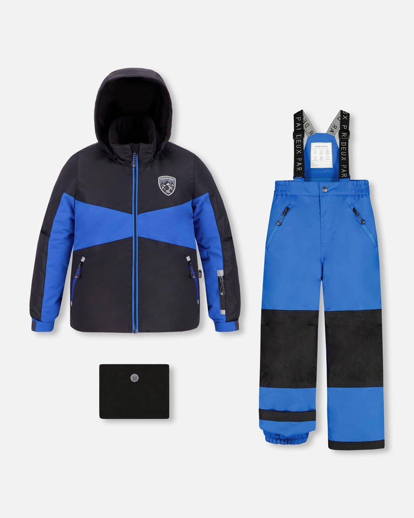 Two Piece Snowsuit Royal Blue And Black Color Block - F10R807_589