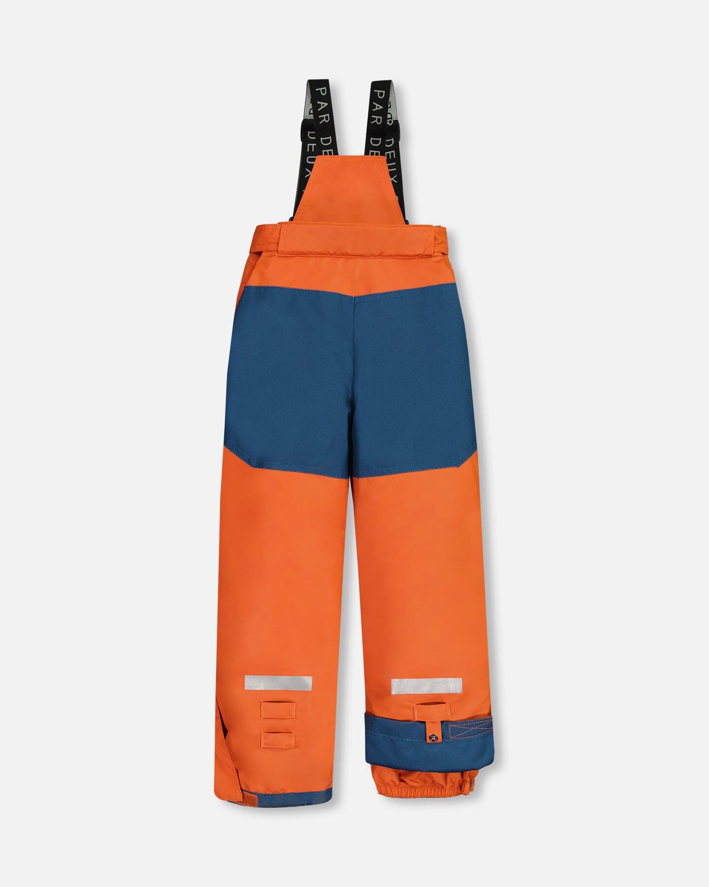 Teknik Two Piece Snowsuit Teal Blue And Fire Orange Snowsuits Deux par Deux 