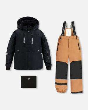 Teknik Two Piece Snowsuit Black And Caramel - F10S811_999