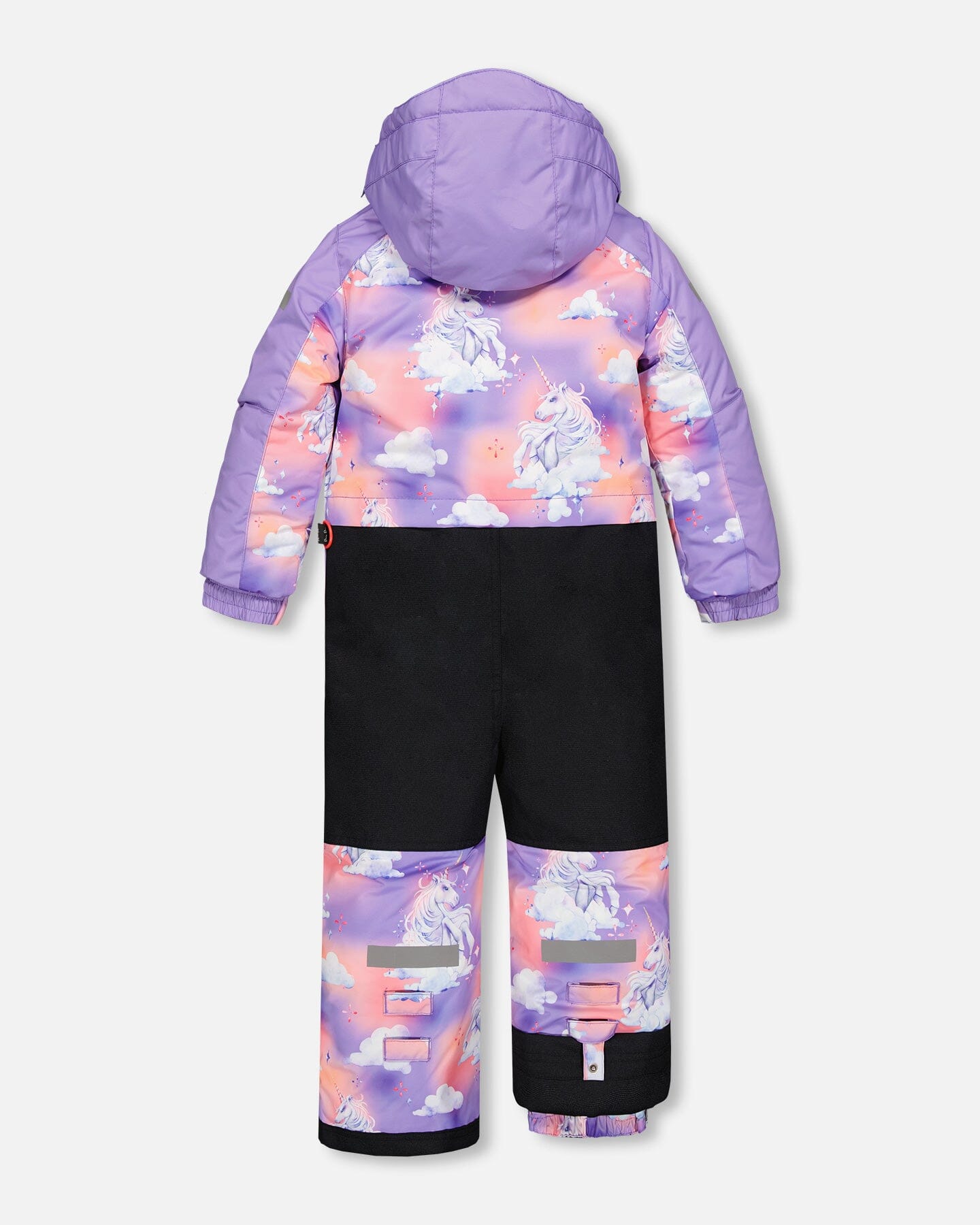 One Piece Lavender Snowsuit With Unicorns In The Cloud Print Snowsuits Deux par Deux 