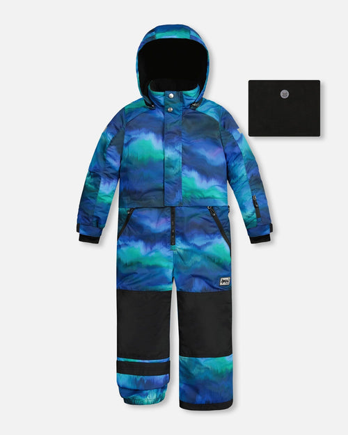 One Piece Snowsuit With Borealis Print Snowsuits Deux par Deux 