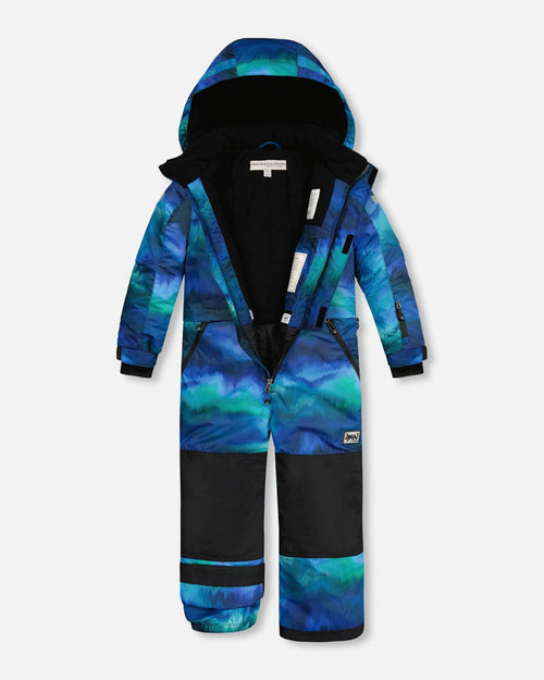 One Piece Snowsuit With Borealis Print Snowsuits Deux par Deux 