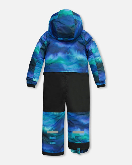 One Piece Snowsuit With Borealis Print Snowsuits Deux par Deux 