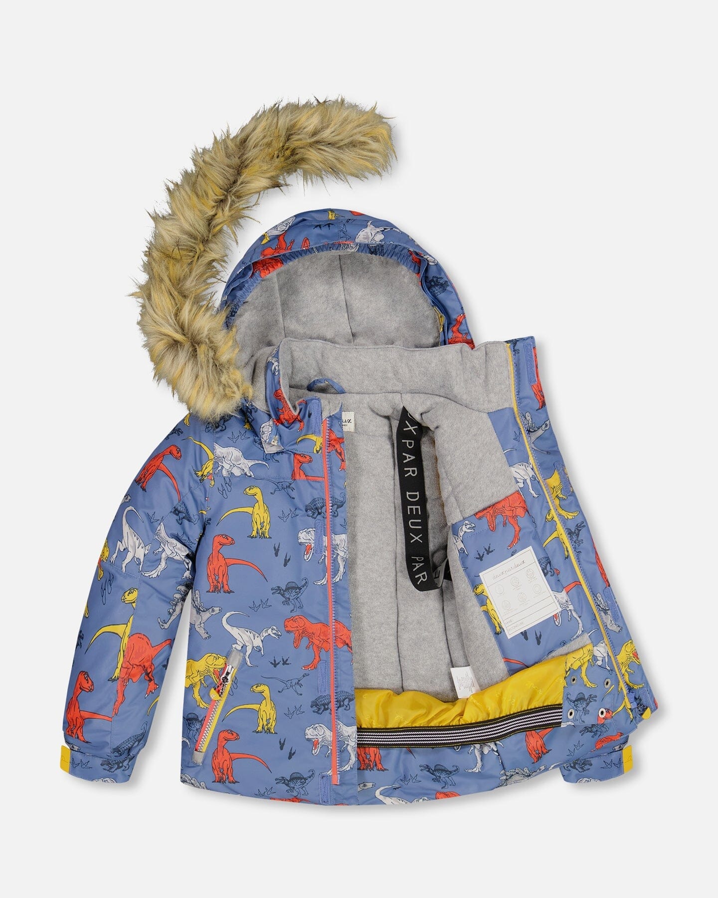 Two Piece Baby Snowsuit Harvest Gold With Dino Print - F10U808_213