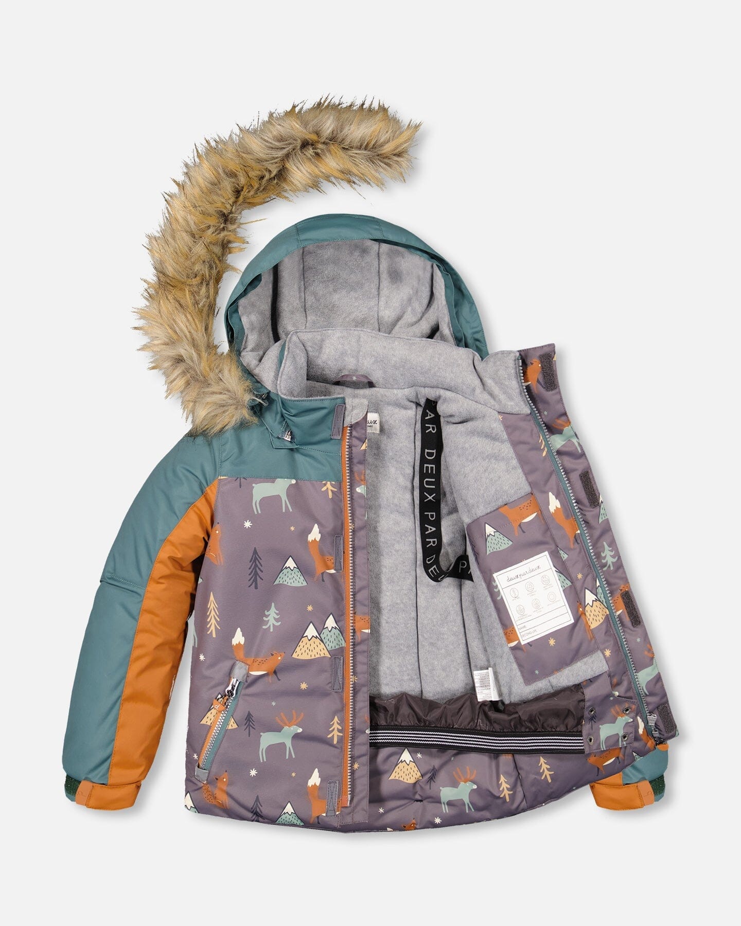 Two Piece Snowsuit Glazed Ginger With Fox Print - F10V808_201