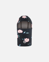 Cagoule noire avec imprimé de roses