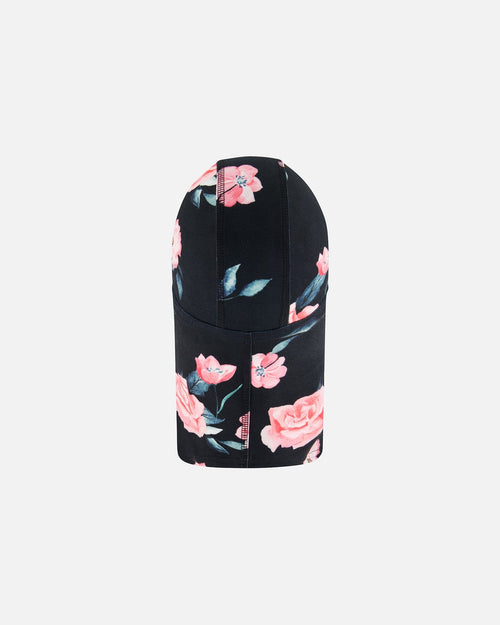 Balaclava Set Black With Roses Print Winter Accessories Deux par Deux 