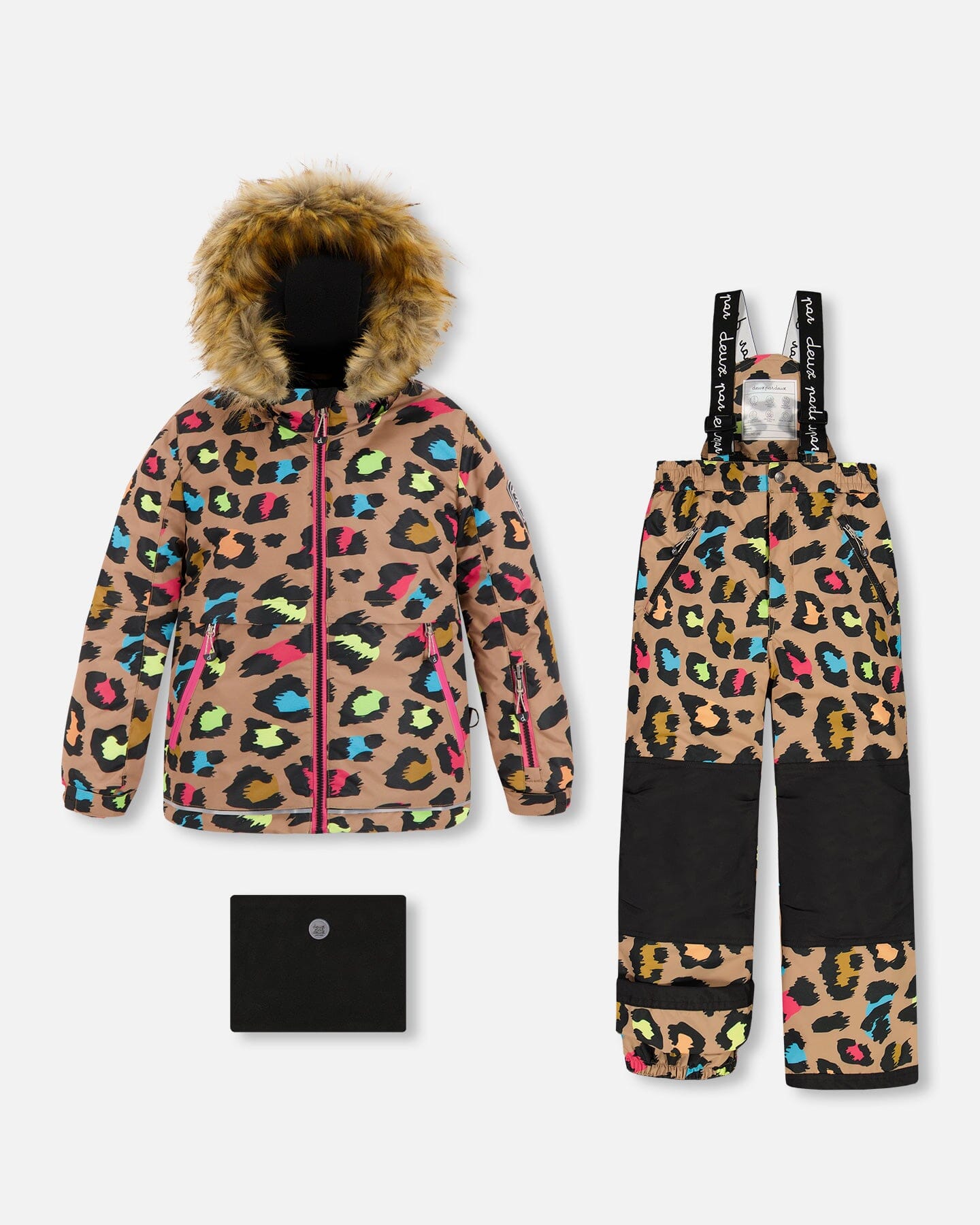 Two Piece Snowsuit Multicolor Leopard Print Snowsuits Deux par Deux 