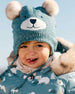 Peruvian Knit Hat Verdigris For Baby - F10ZA02_002