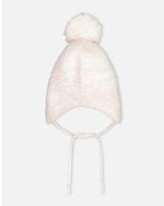 Peruvian Knit Hat In Champagne White For Baby Winter Accessories Deux par Deux 