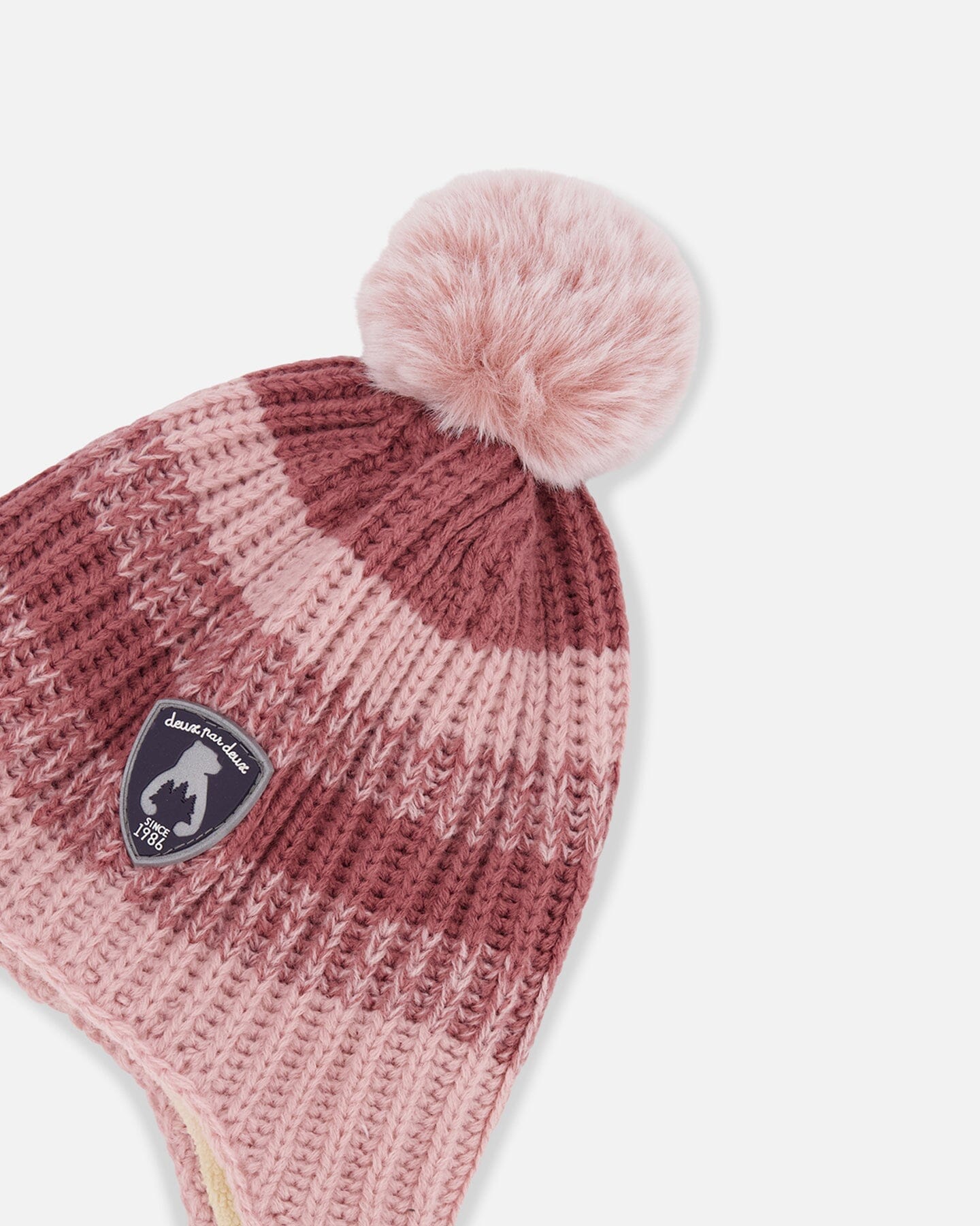 Peruvian Striped Knit Hat In Pink For Baby - F10ZB02_000