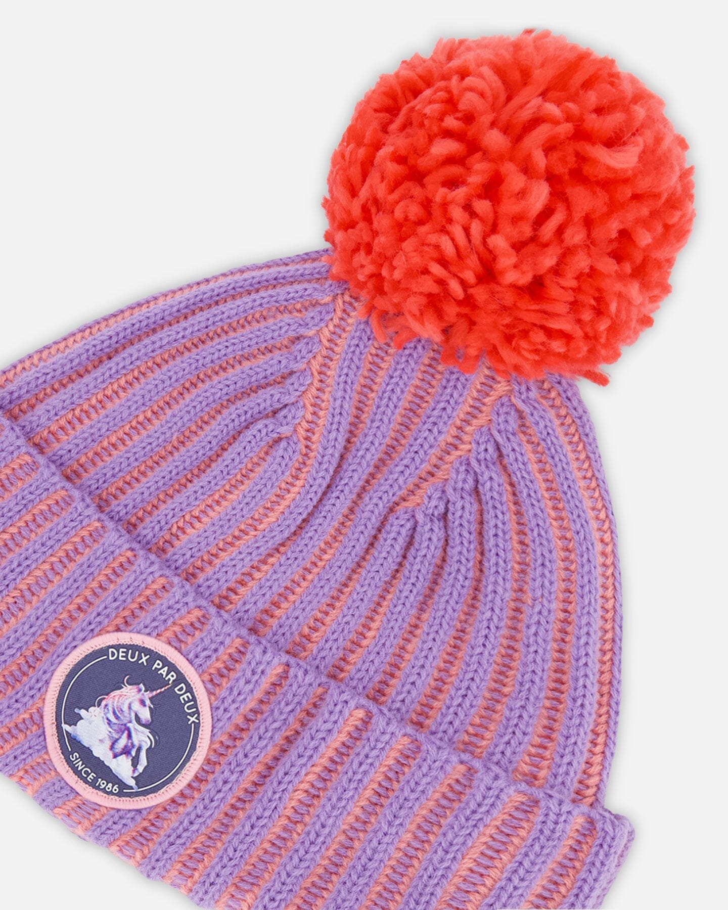 Knit Hat Lavender And Coral - F10ZD01_000
