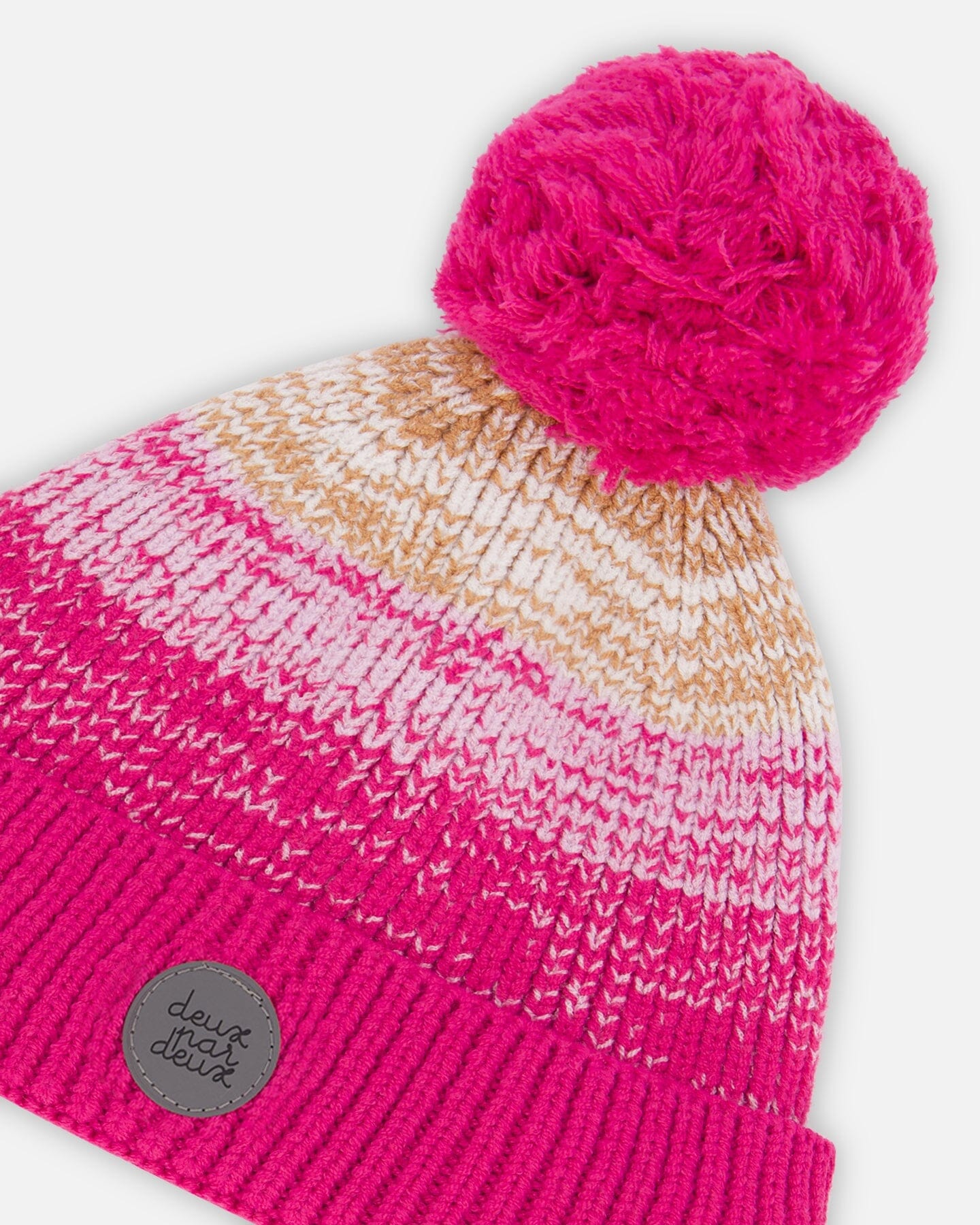 Winter Pompom Knit Hat Fuchsia Gradient - F10ZG01_000