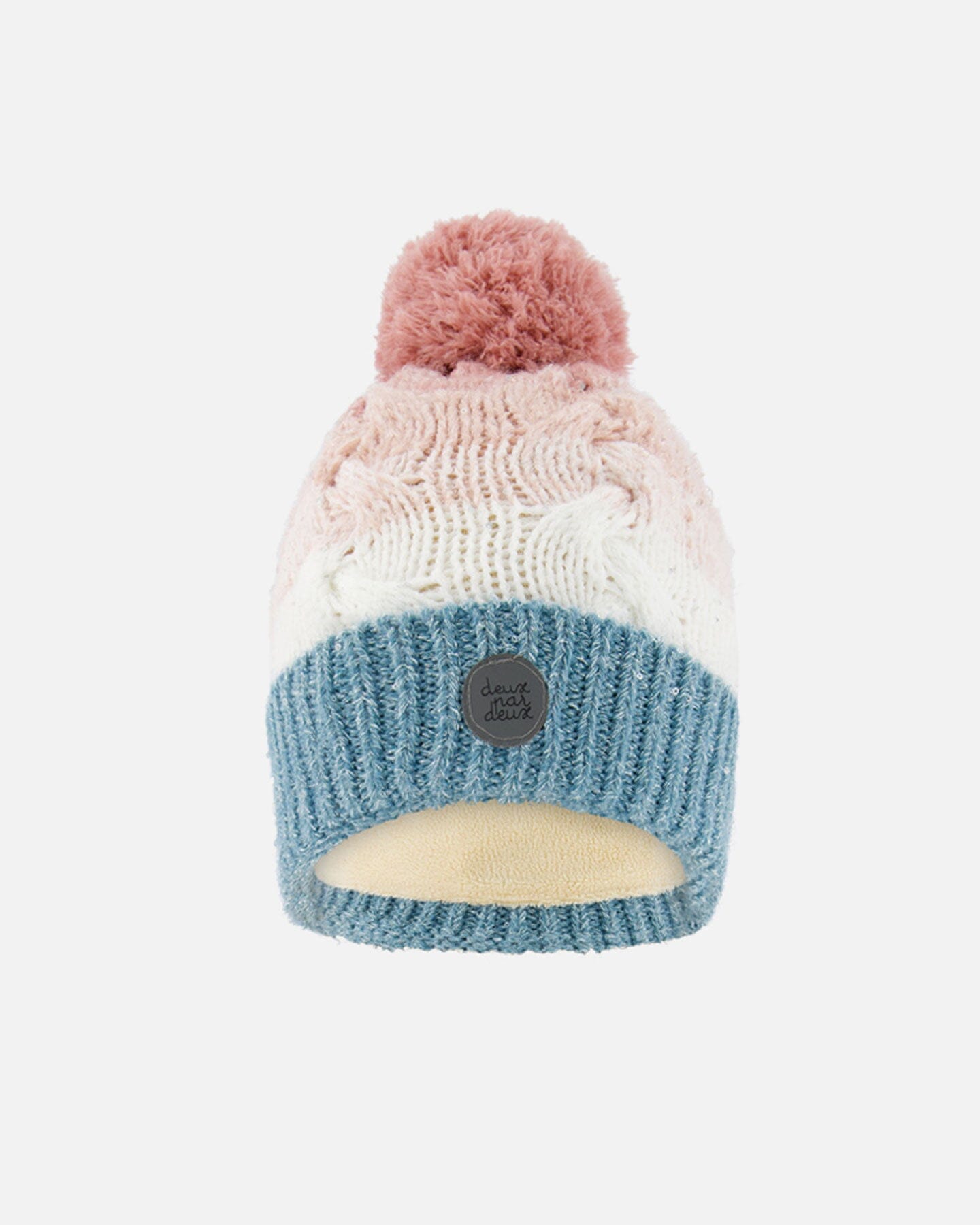 Pompom Winter Knit Hat Pink And Blue Gradient Winter Accessories Deux par Deux 