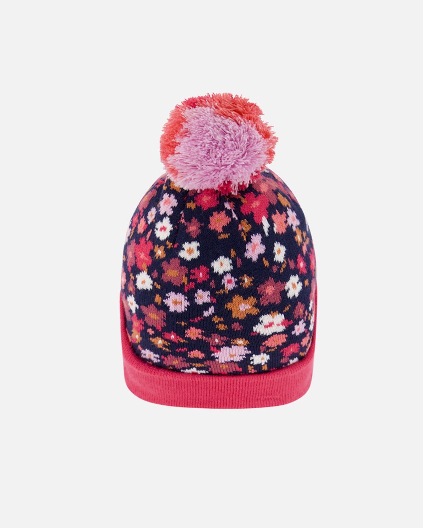 Knit Hat With Spring Flower Jacquard Winter Accessories Deux par Deux 