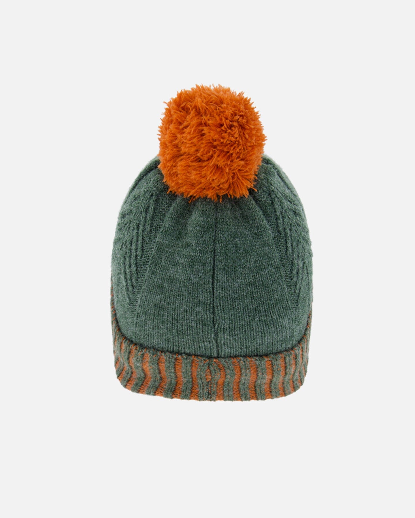Knit Hat Pine Green And Orange Winter Accessories Deux par Deux 