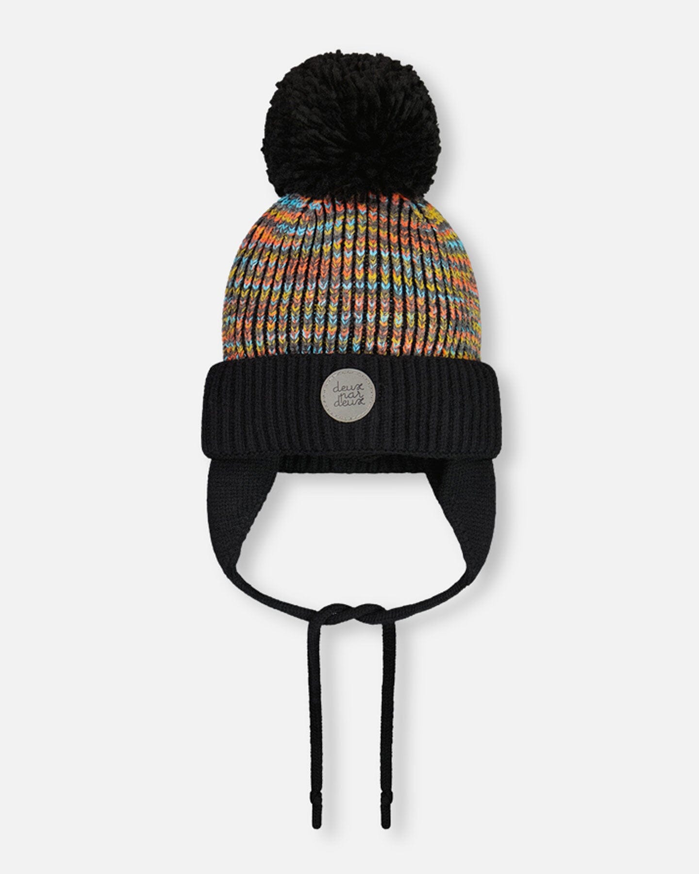 Knit Hat With Earflap Multicolor Winter Accessories Deux par Deux 