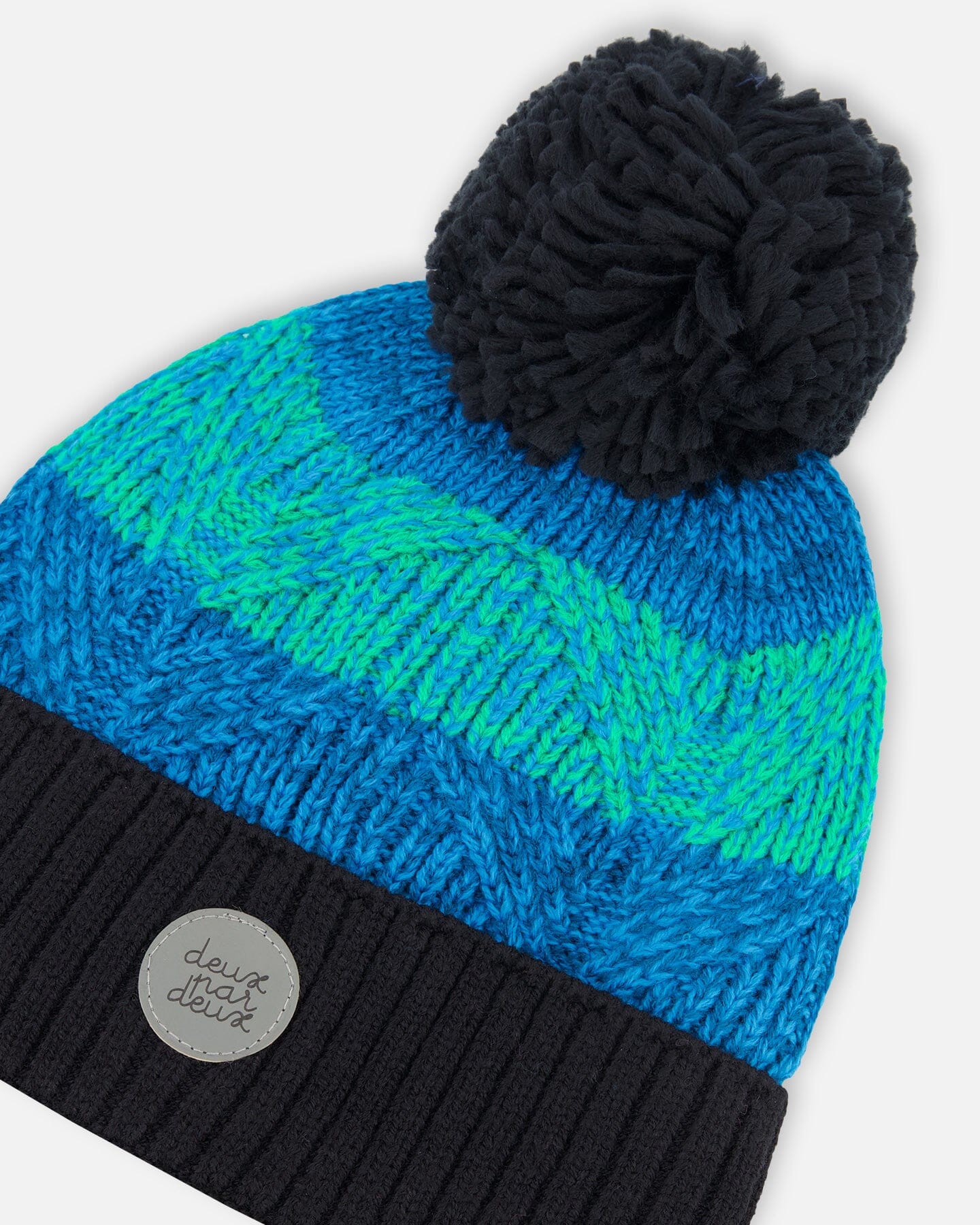 Knit Hat Green And Blue Winter Accessories Deux par Deux 