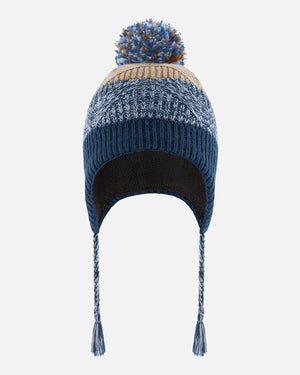 Peruvian Striped Hat Teal Blue Colorblock Winter Accessories Deux par Deux 