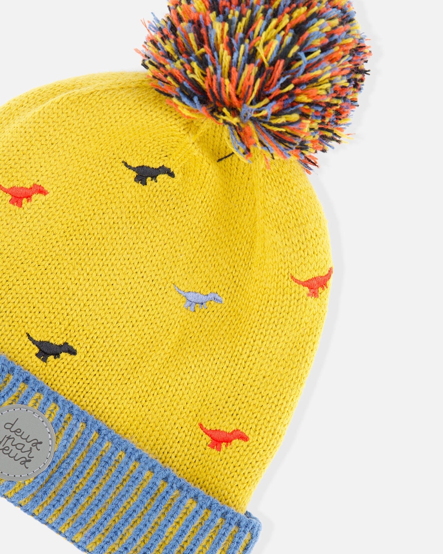 Knit Earflap Hat Yellow With Dino - F10ZU01_000