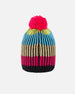 Knitted Winter Hat In Black & Multicolor Winter Accessories Deux par Deux 