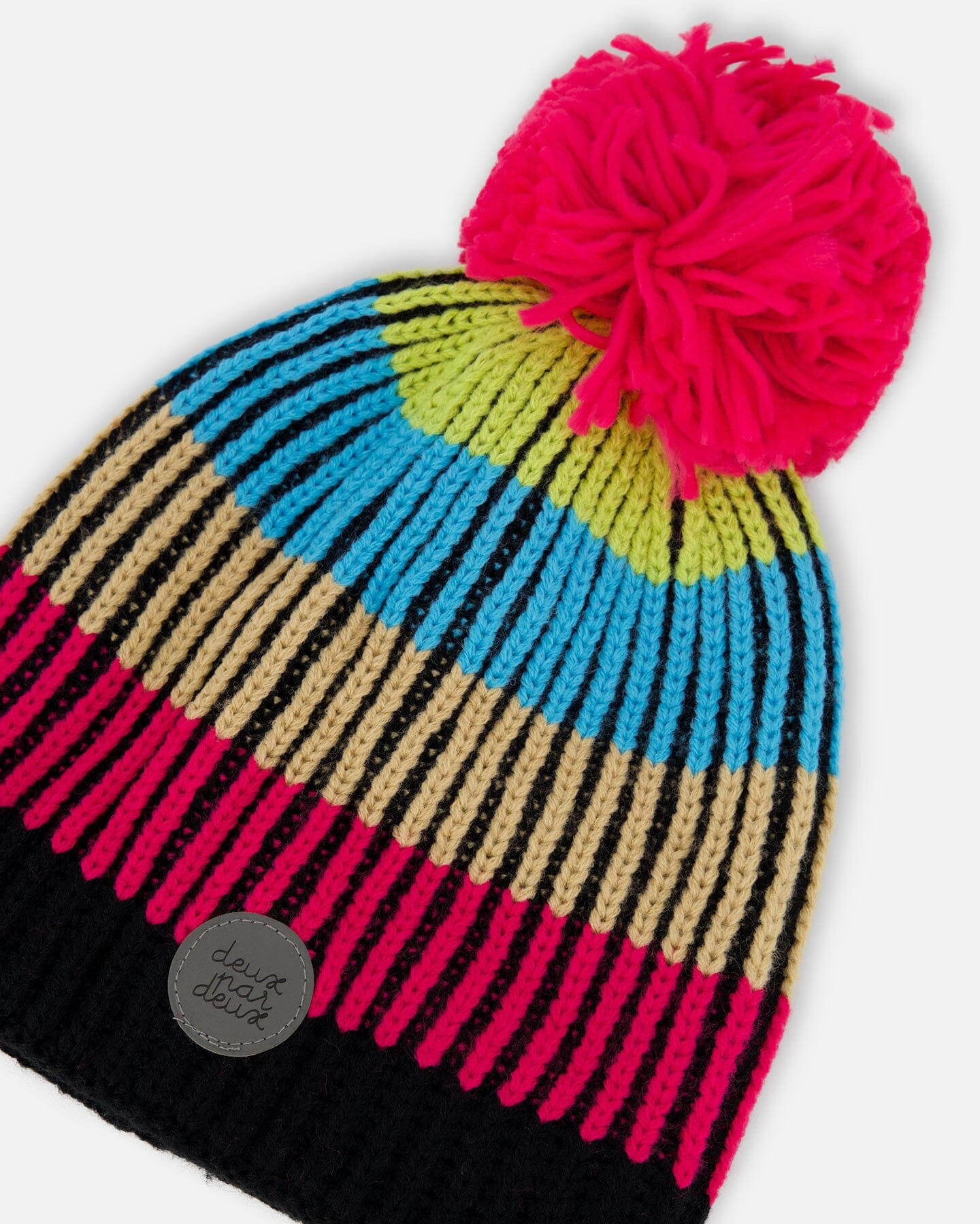 Knitted Winter Hat In Black & Multicolor Winter Accessories Deux par Deux 