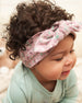 Organic Cotton Headband And Bib Set Mauve Little Flower Print - F20A19_040