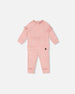 Organic Cotton Printed Top And Pants Set Powder Pink Little Heart Of Wool Sets Deux par Deux 