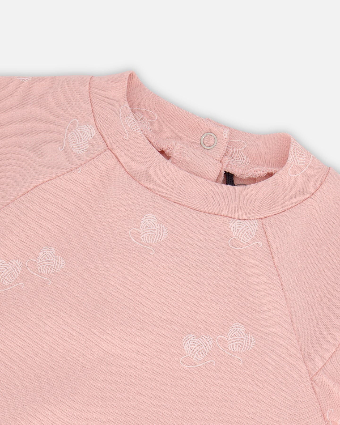 Organic Cotton Printed Top And Pants Set Powder Pink Little Heart Of Wool Sets Deux par Deux 